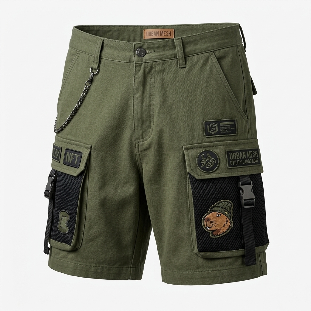 Urban Mesh utility cargo shorts